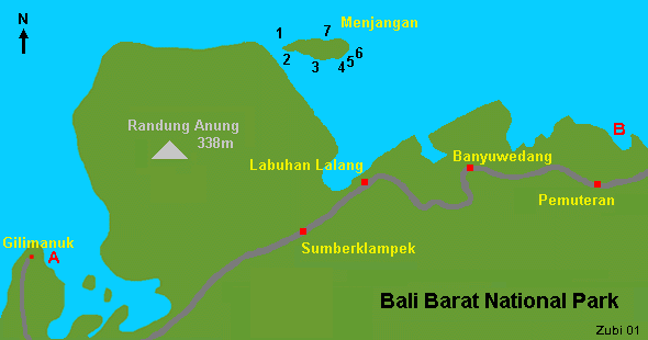 Tauplätze rund um Menjangan und Gilimanuk bei Bali's Barat National Park